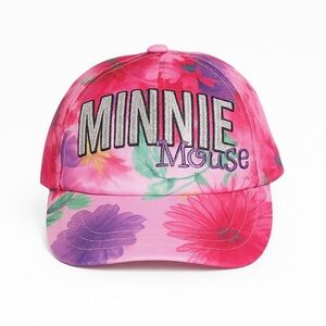 Disney Parks Minnie Mouse Floral Pink Baseball Hat Adjustable Girls Coquette